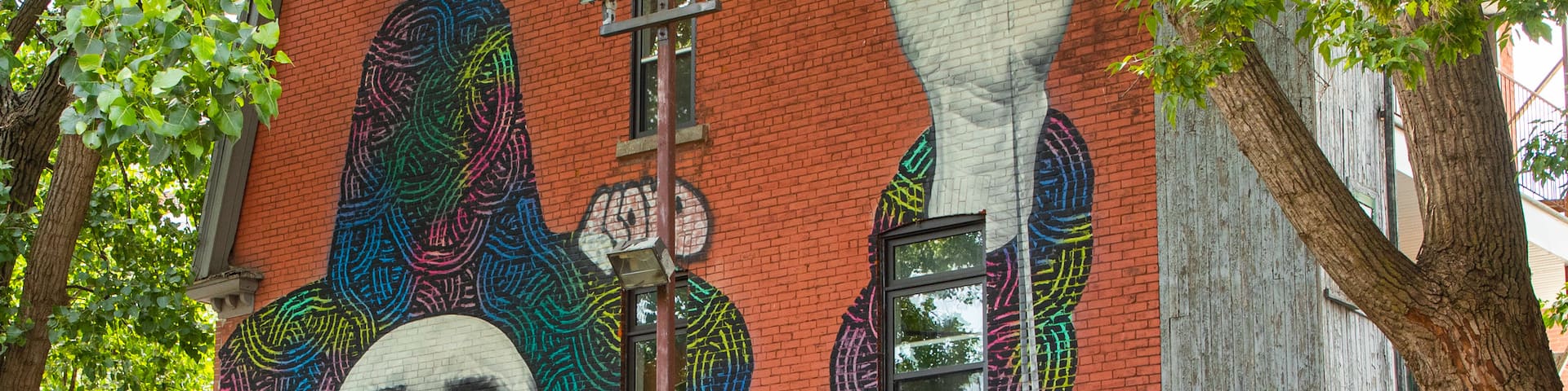 Saint Laurent Boulevard showing outdoor art
