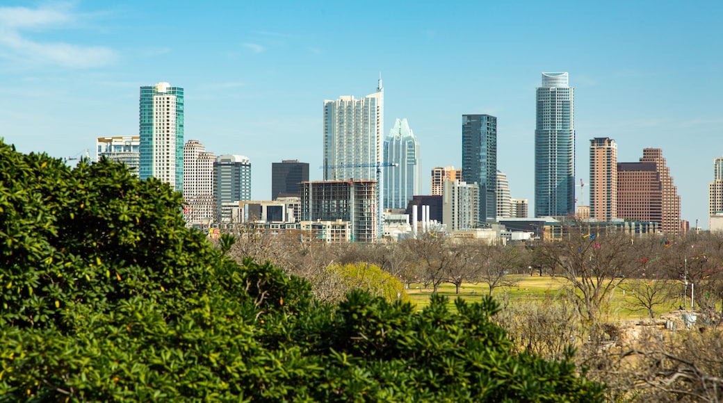 Zilker Botanical Garden which includes a city, skyline and a skyscraper