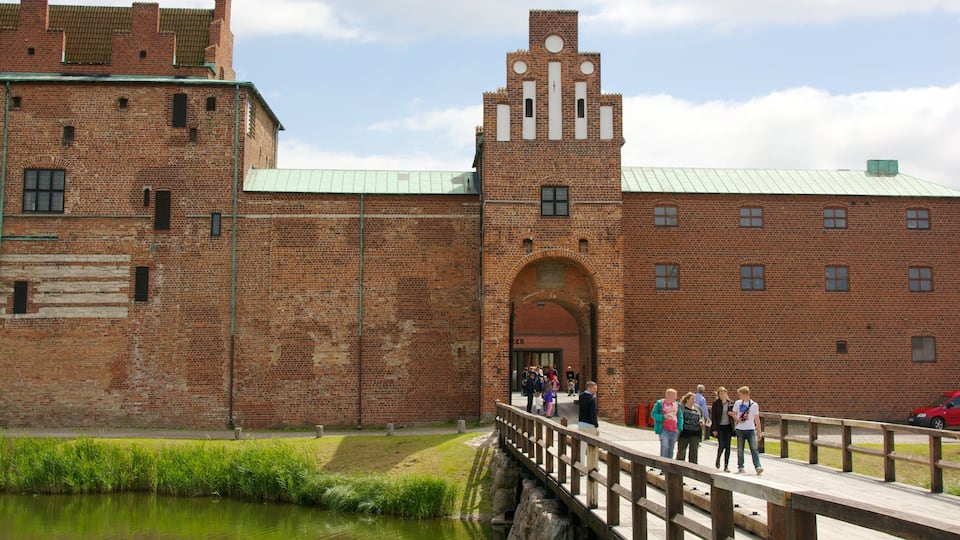 Malmo Castle showing a castle, heritage architecture and a bridge