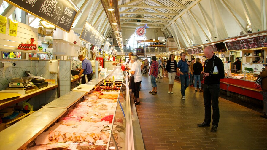 Fish Market showing food, markets and interior views