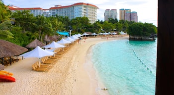 Cebu which includes a luxury hotel or resort, a beach and tropical scenes