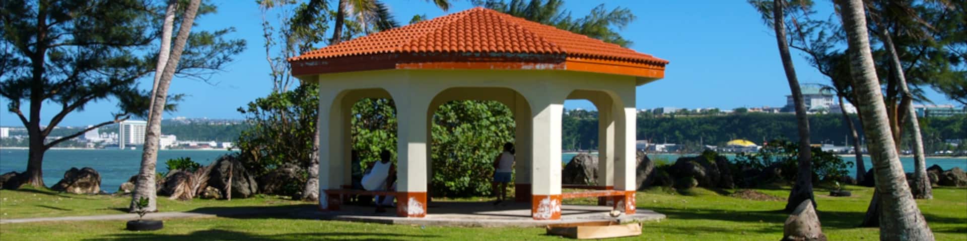 Hagatna which includes tropical scenes and general coastal views
