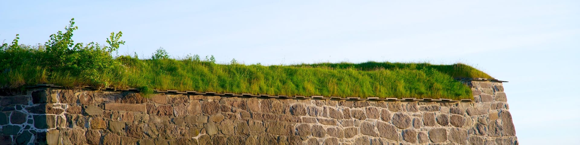 Akershus Fortress as well as a small group of people