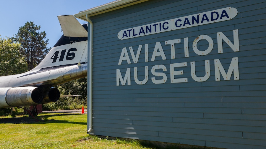 Atlantic Canada Aviation Museum which includes signage and aircraft