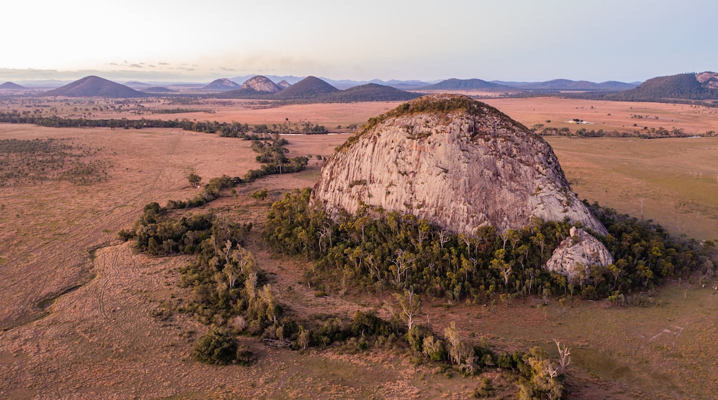 Rockhampton which includes desert views, a sunset and landscape views