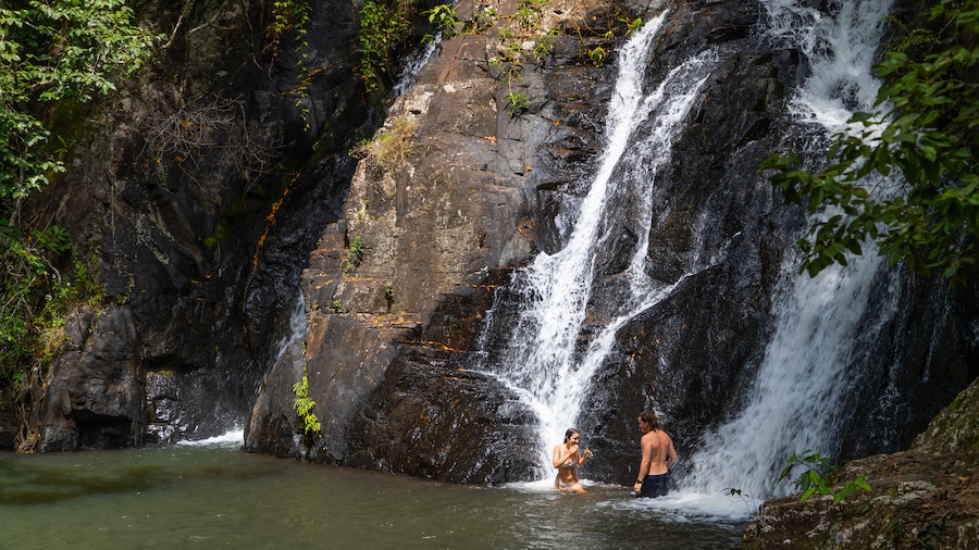 Mount Hypipamee National Park which includes a cascade, a lake or waterhole and swimming