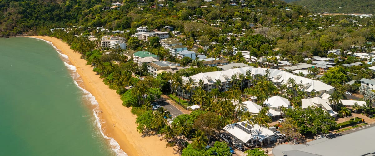 Trinity Beach featuring a coastal town, landscape views and general coastal views