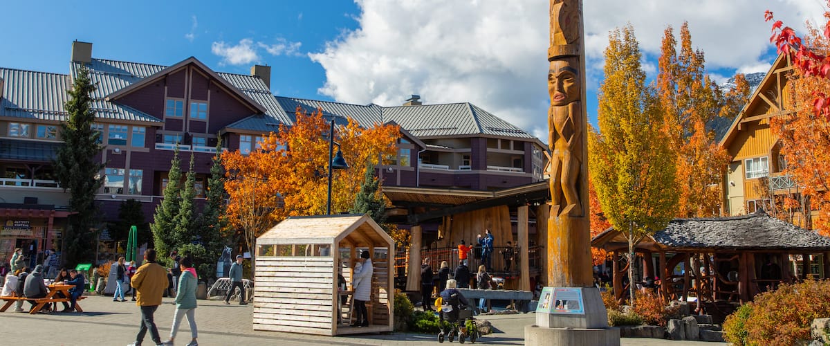 Whistler Olympic Plaza which includes street scenes and indigenous culture as well as a couple