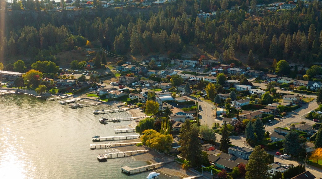 West Kelowna featuring a small town or village, a lake or waterhole and landscape views