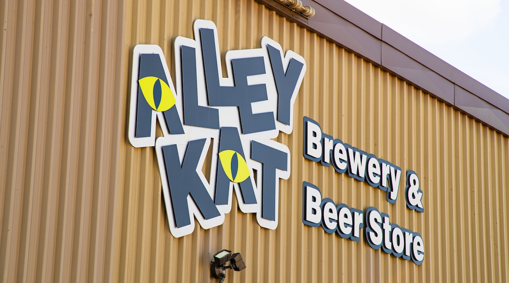 Alley Kat Brewery featuring signage