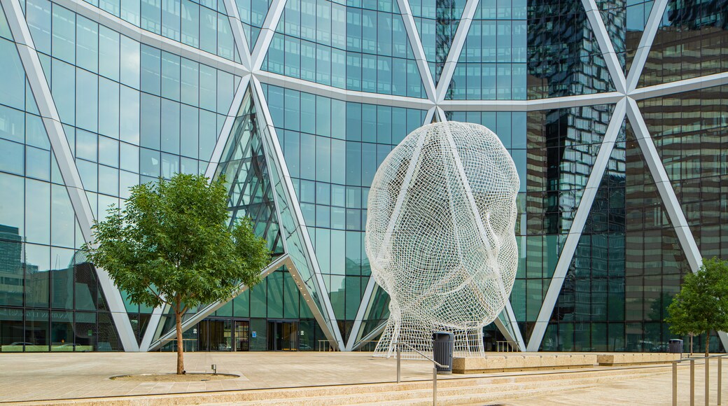 Wonderland Sculpture showing outdoor art, a skyscraper and a city