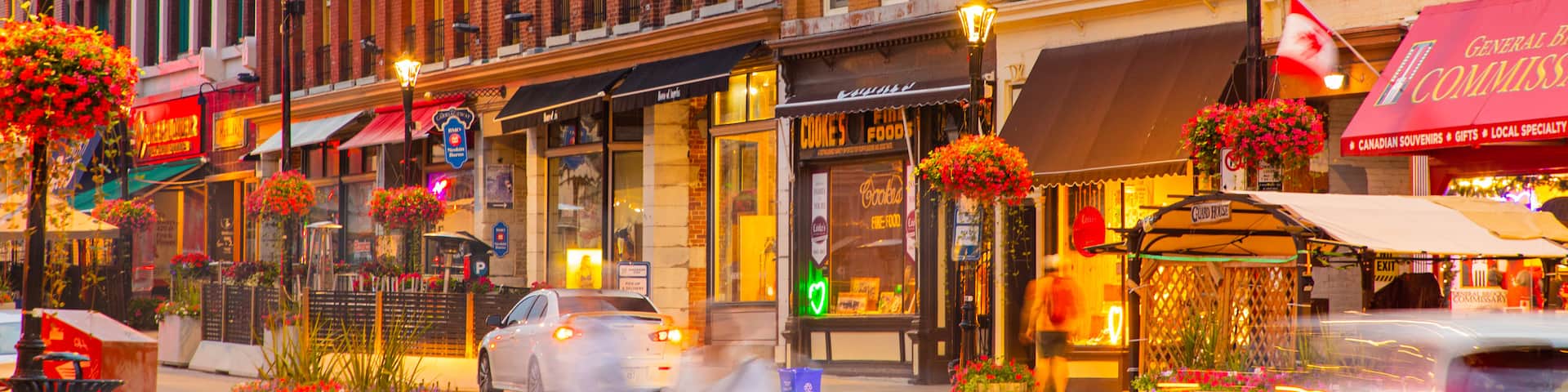 Kingston which includes a city, night scenes and street scenes