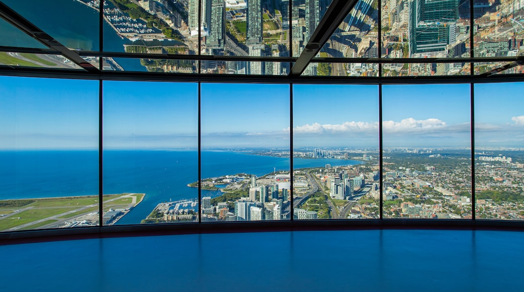CN Tower featuring a city, interior views and views