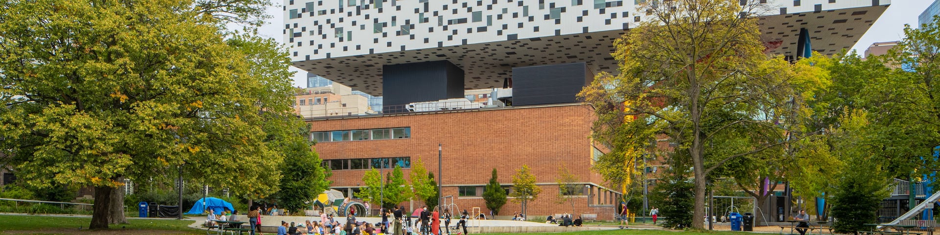 Ontario College of Art & Design University showing picnicing and a garden