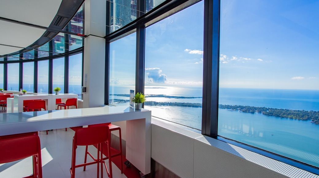 CN Tower featuring a sunset, interior views and views