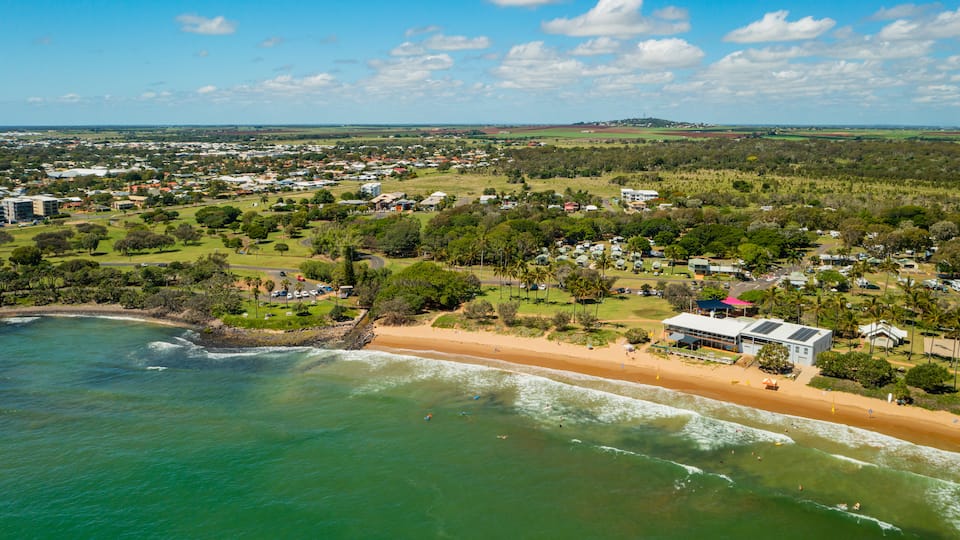 Bargara showing a coastal town, general coastal views and landscape views