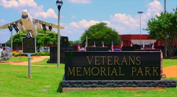 Tuscaloosa che include monumento commemorativo e segnaletica