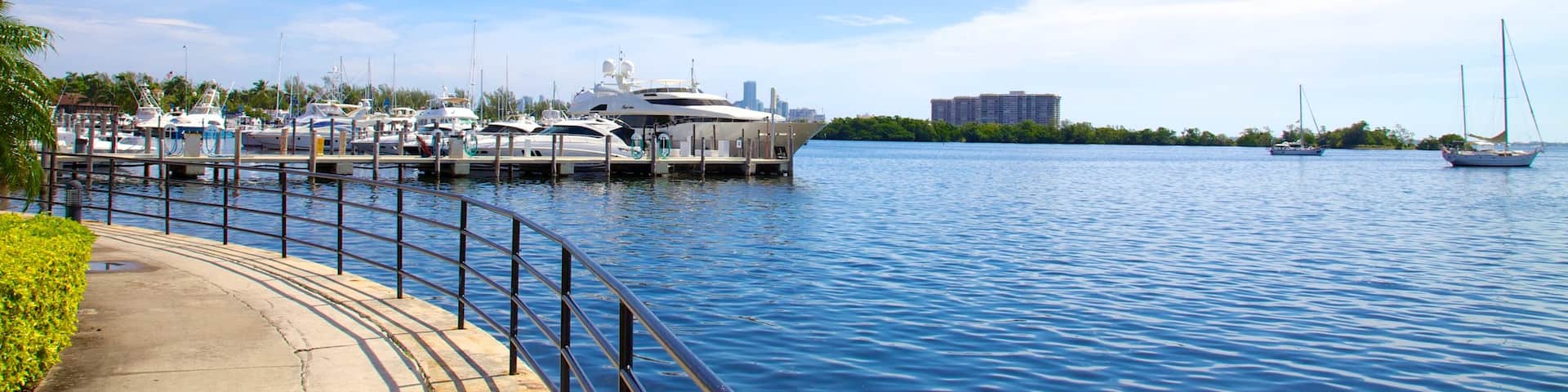 Coconut Grove showing general coastal views, a marina and views
