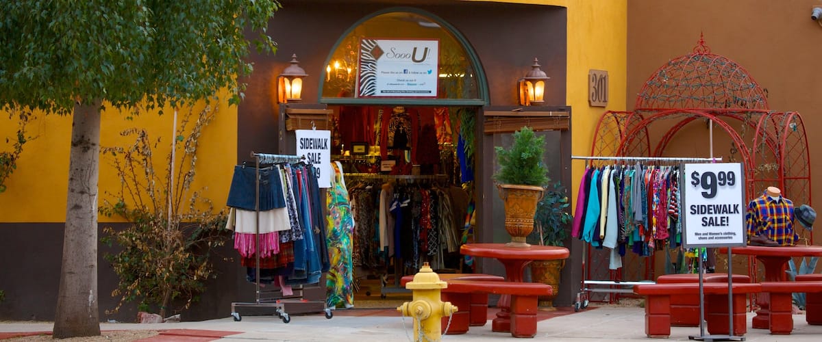 Roosevelt Row featuring signage, shopping and fashion