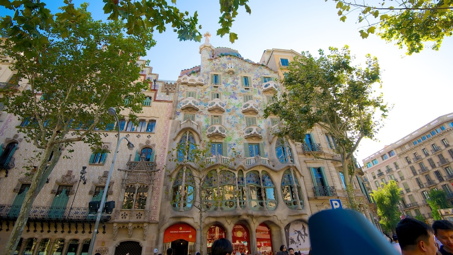 Casa Batllo showing heritage architecture and a city