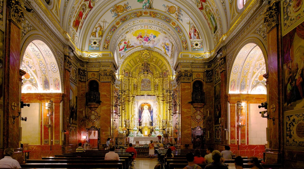 Basilica of the Macarena showing interior views, a church or cathedral and art