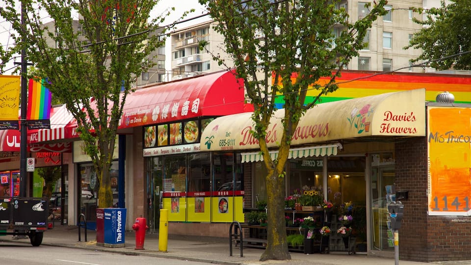 West End which includes street scenes, a city and signage