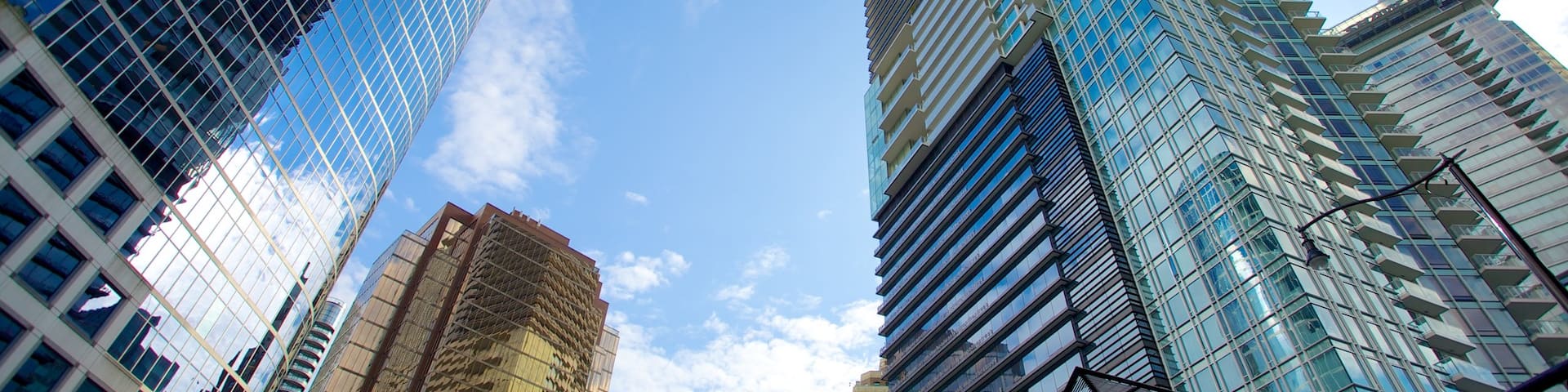 Downtown Vancouver which includes a city, modern architecture and a skyscraper