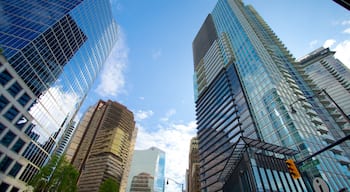 Downtown Vancouver showing a city, a high-rise building and modern architecture