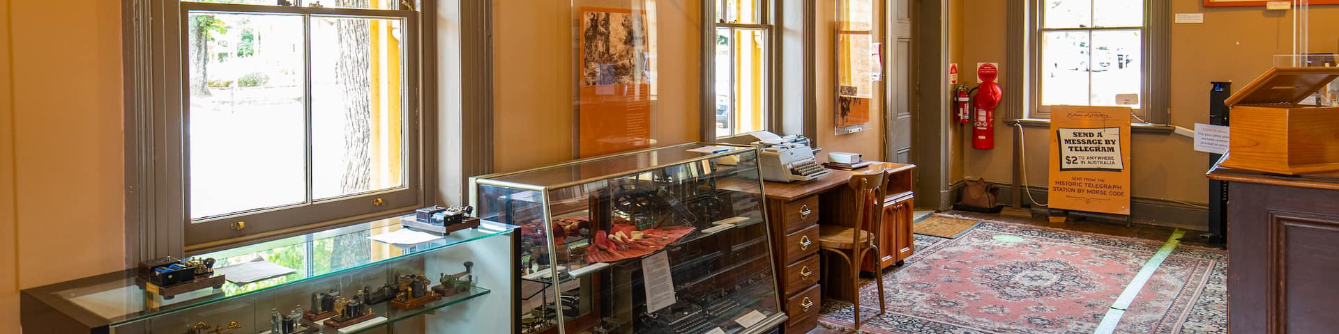 Beechworth Telegraph Station showing interior views
