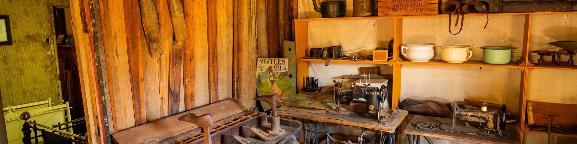 Yackandandah Museum showing interior views and heritage elements