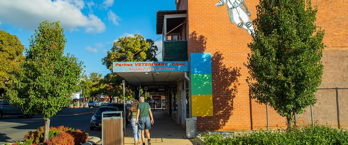 Parkes featuring street scenes and outdoor art as well as a couple