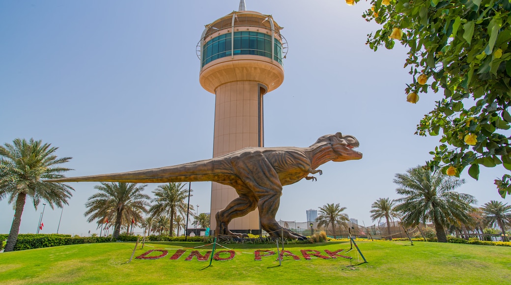 Prince Khalifa Bin Salman Park which includes views, outdoor art and a park