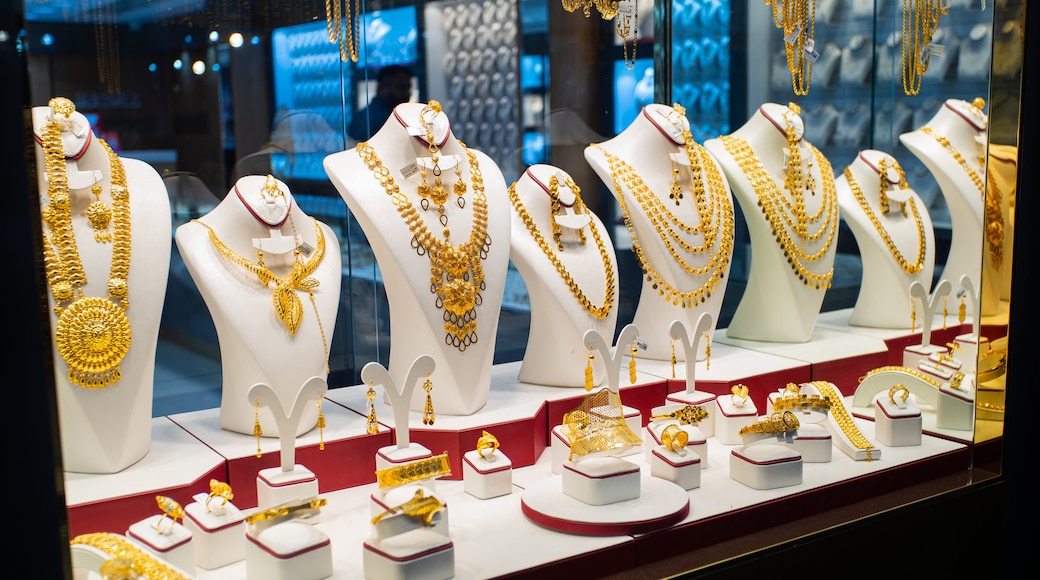 Gold Souq which includes interior views and shopping