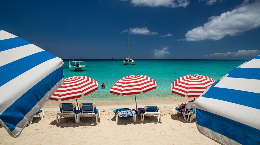 Mullet Bay Beach which includes a beach, tropical scenes and general coastal views