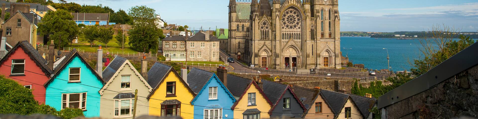 Cobh featuring heritage architecture, a small town or village and a church or cathedral