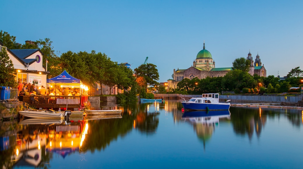 Galway City Centre which includes a bay or harbor and night scenes