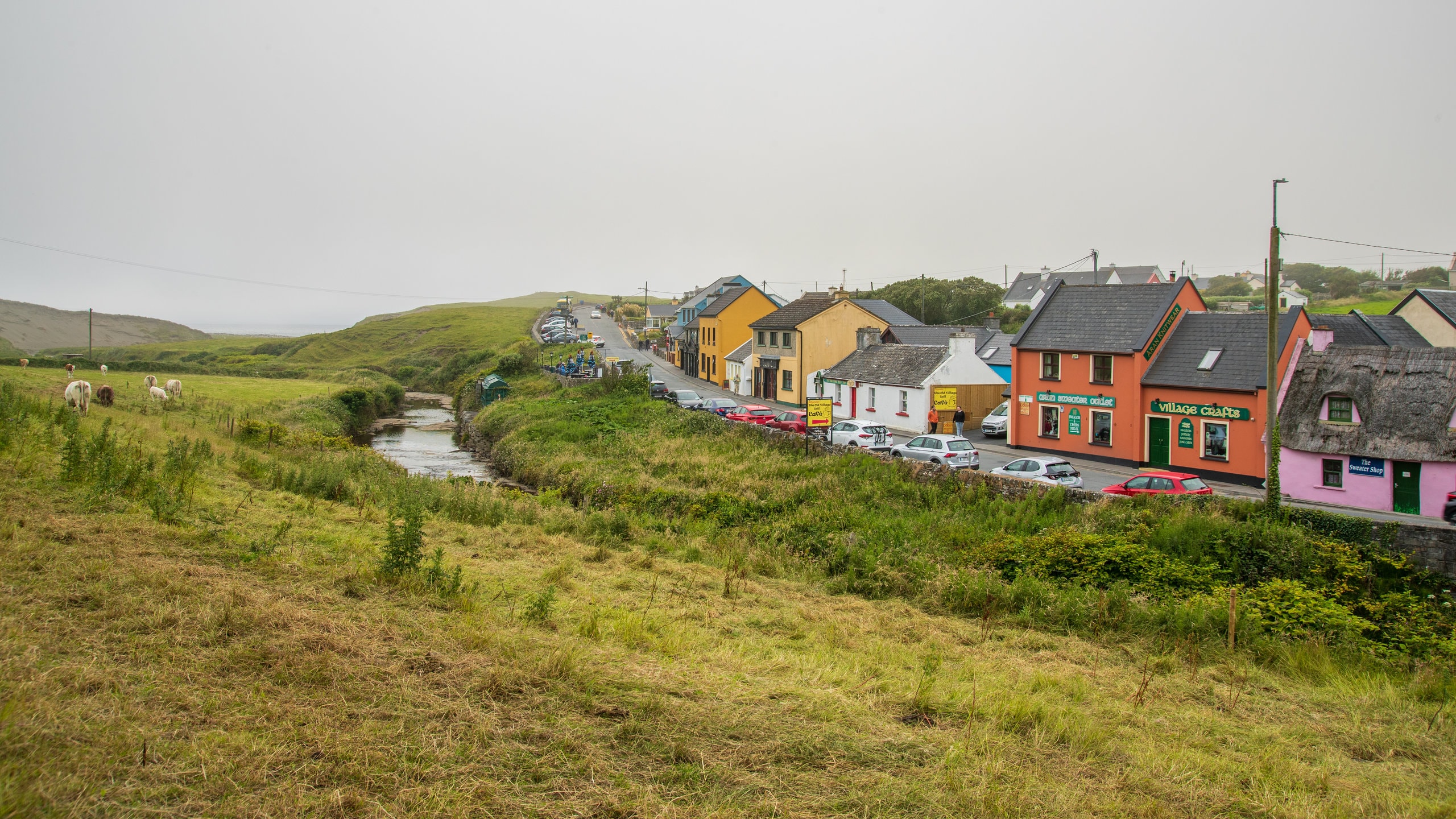 Doolin which includes farmland and a small town or village