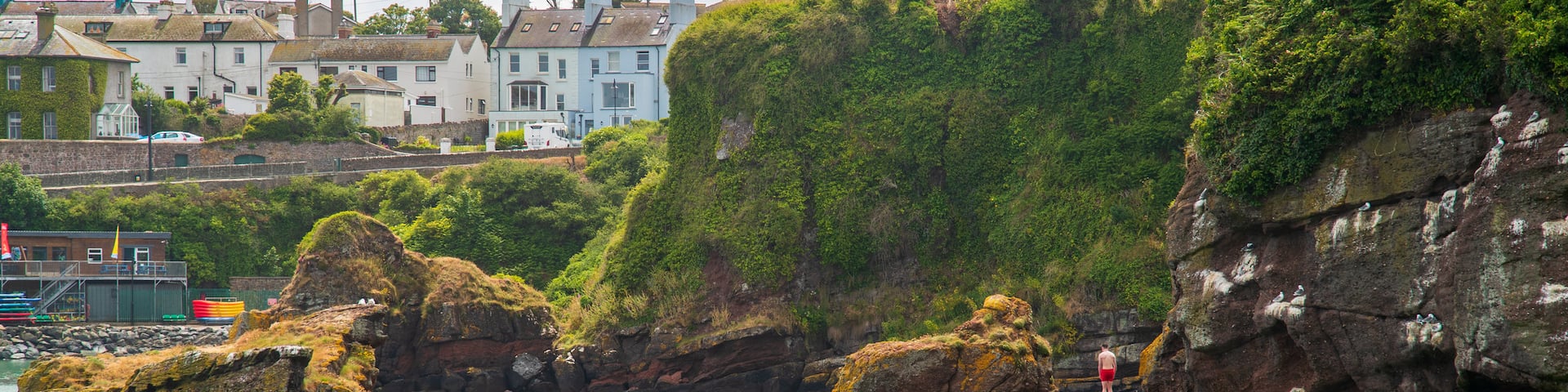 Dunmore East which includes rocky coastline and general coastal views