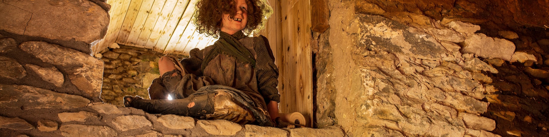 Irish Famine Cottages featuring interior views