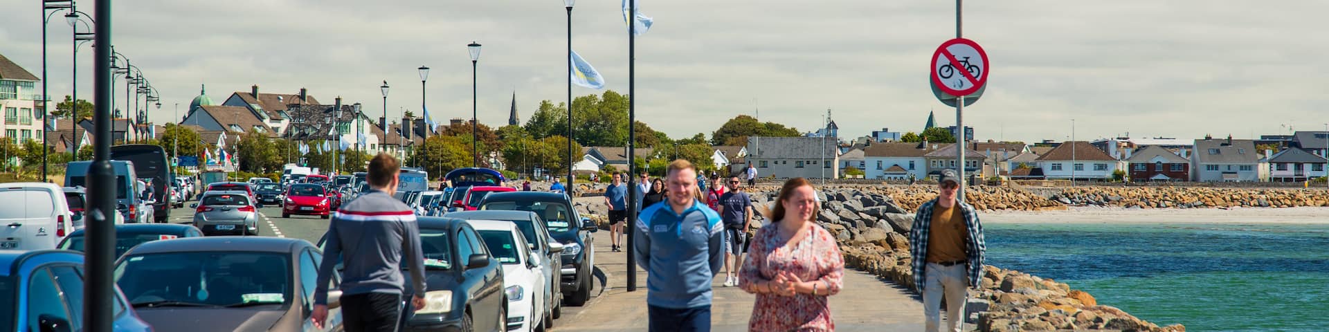 Salthill featuring street scenes and general coastal views as well as a couple