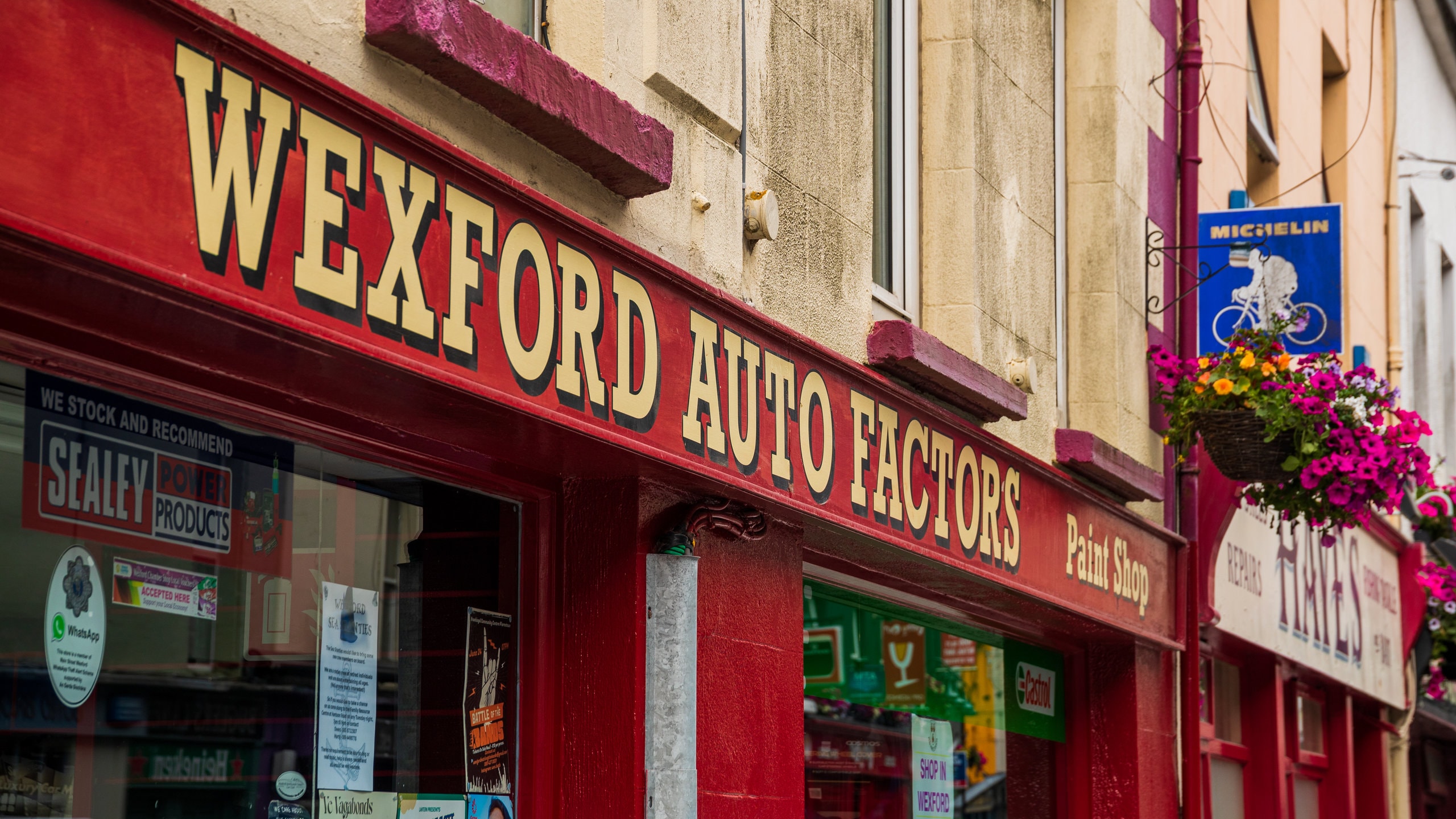 Wexford which includes signage and a city