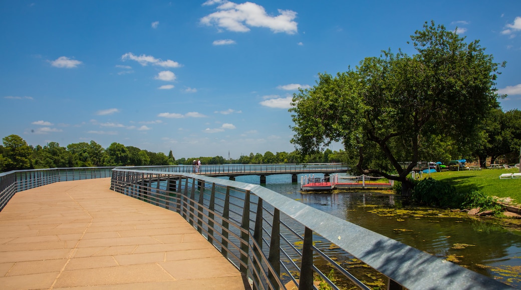 Lady Bird Lake featuring a bridge and a river or creek