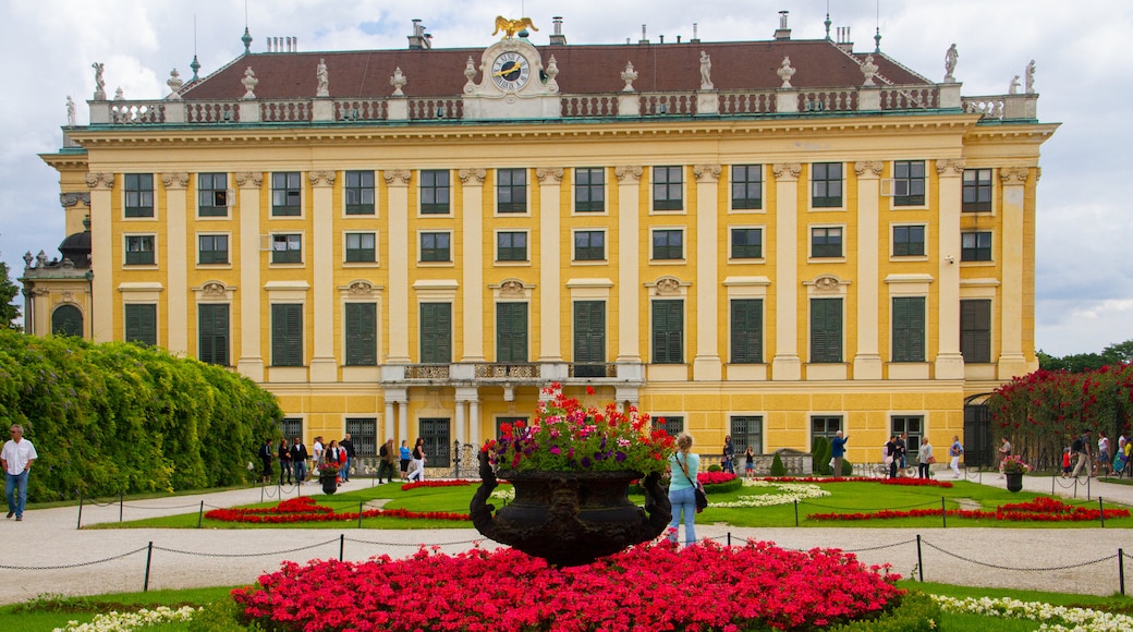 Schönbrunn showing a garden, heritage architecture and flowers
