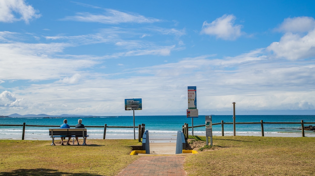 Woolgoolga Beach which includes general coastal views as well as a couple