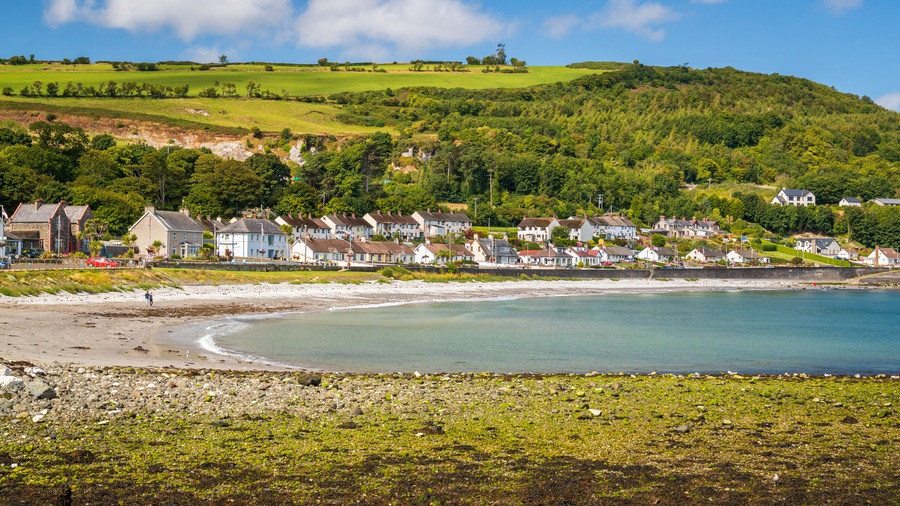 Glenarm featuring a coastal town and general coastal views