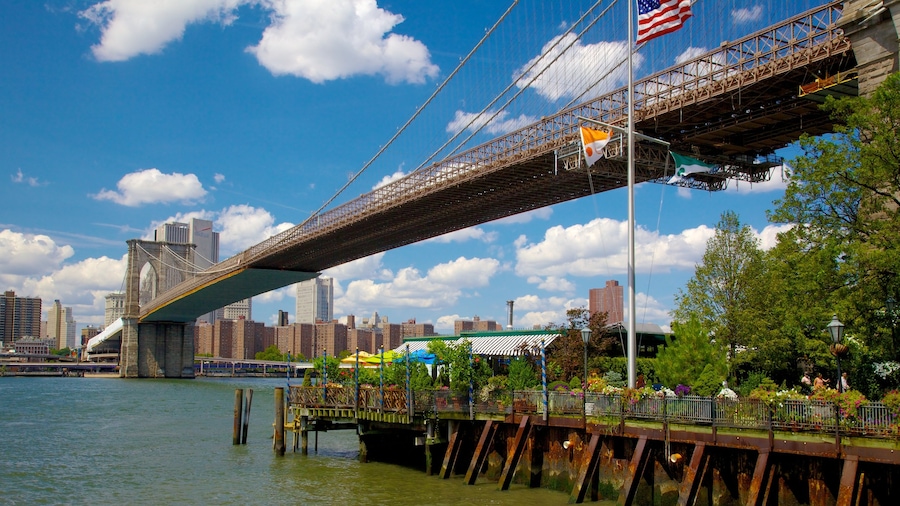 Công viên Brooklyn Bridge có tính năng cầu, đường chân trời và sông lạch