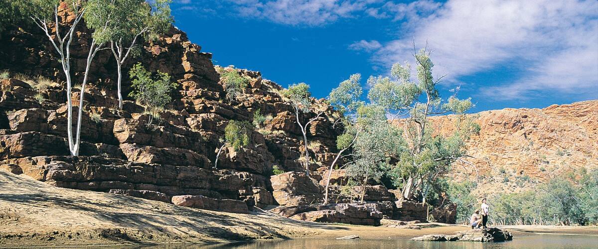 Alice Springs featuring landscape views, a lake or waterhole and a gorge or canyon