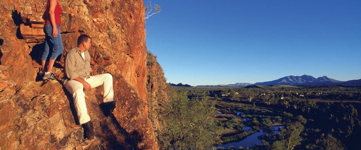 Alice Springs featuring a river or creek, desert views and hiking or walking
