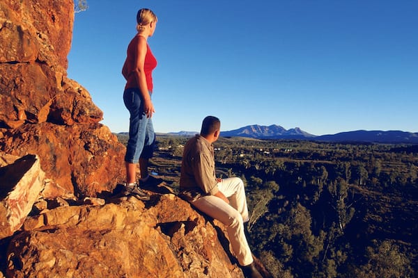 West MacDonnell National Park featuring hiking or walking, a sunset and landscape views