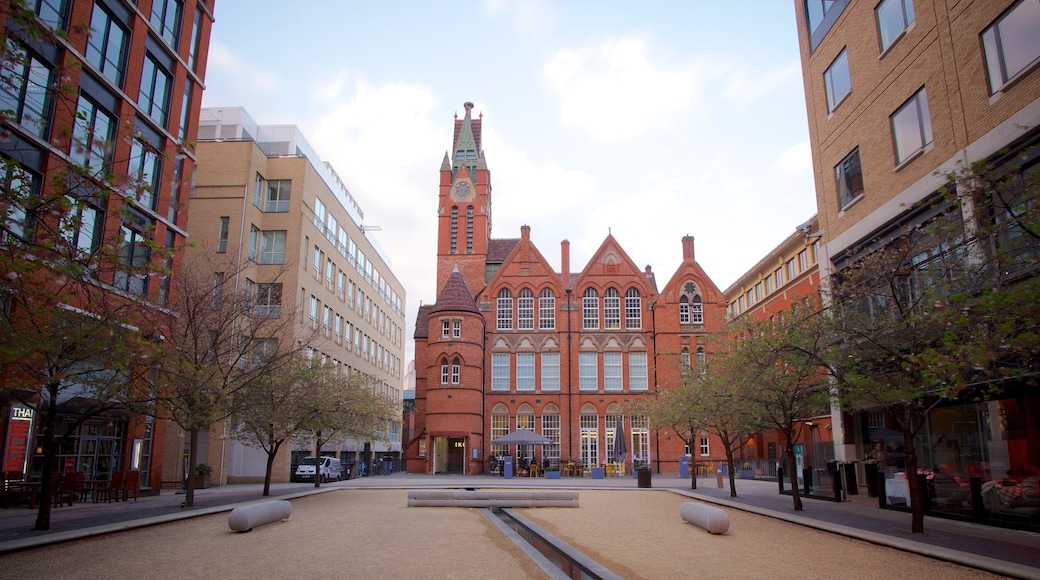 Ikon Gallery which includes a city, a square or plaza and heritage architecture